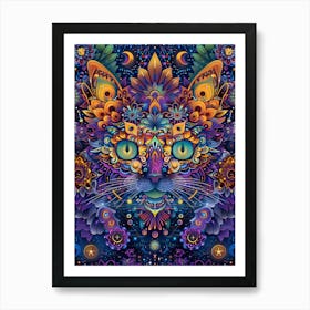 Psychedelic Cat 14 Art Print