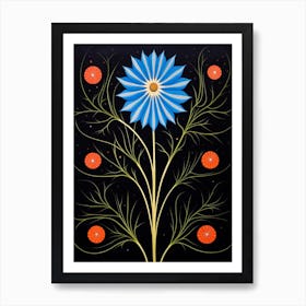 Nigella 5 Hilma Af Klint Inspired Flower Illustration Art Print