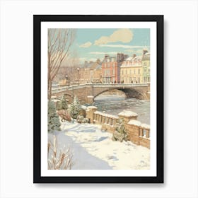 Vintage Winter Illustration Richmond England 3 Art Print