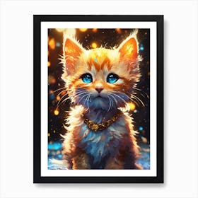 Cute Kitten With Blue Eyes Art Print