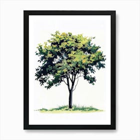 Chestnut Tree Pixel Illustration 4 Art Print