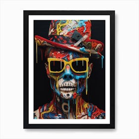 Skeleton In A Hat 1 Art Print