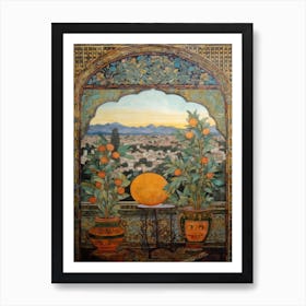 A Window View Of Marrakech In The Style Of Art Nouveau 1 Art Print
