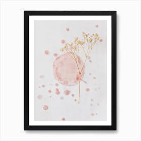 Delicate Botanics On Watercolor Pink Art Print