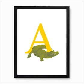 A For Alligator Art Print