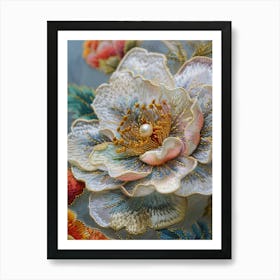 Embroidered Flower 4 Art Print