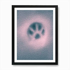 Paw In Pink Snow Art Print