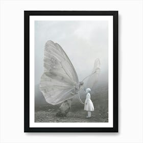 giant white Butterfly Art Print