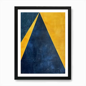 Blue And Yellow Triangle 2 Art Print