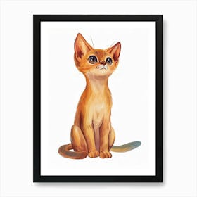 Abyssinian Cat Clipart Illustration 4 Art Print