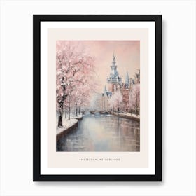 Dreamy Winter Painting Poster Amsterdam Netherlands 4 Art Print