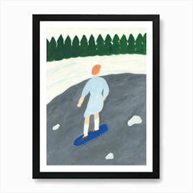 Run : skateboarder series - How much further do I need to go Art Print