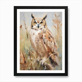 Bird Painting Great Horned Owl 1 Art Print