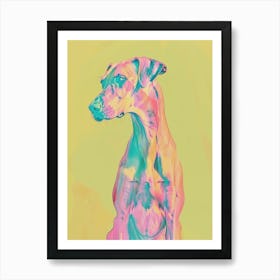 Spaniel Doberman Dog Pastel Line Watercolour Illustration  1 Art Print