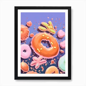 Colourful Donuts Illustration 5 Art Print