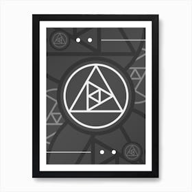 Abstract Geometric Glyph Array in White and Gray n.0088 Art Print