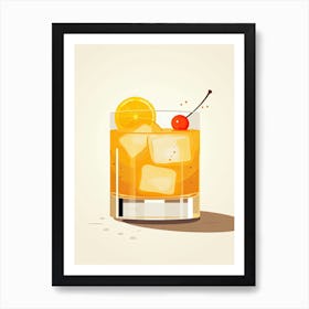 Mid Century Modern Whiskey Sour Floral Infusion Cocktail 1 Art Print