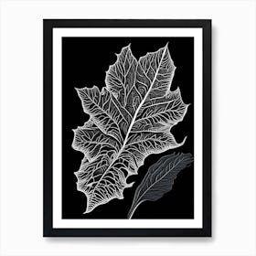 Perilla Leaf Linocut 1 Art Print