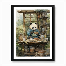 Panda Art Crafting Watercolour 4 Art Print