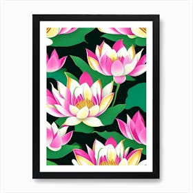 Lotus Flower Repeat Pattern Fauvism Matisse 3 Art Print