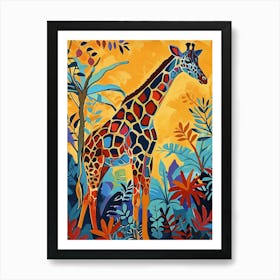 Geometric Watercolour Style Giraffe 2 Art Print