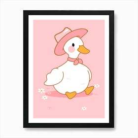 Duck In A Hat Art Print