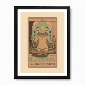 The High Priestess - Frogs Tarot Art Print