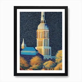 Providence, City Us  Pointillism Art Print