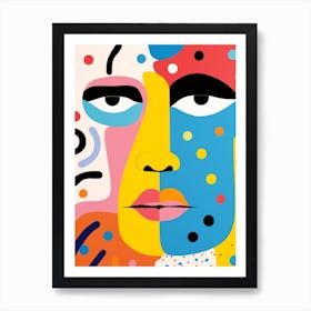 Swirl Geometric Face 3 Art Print