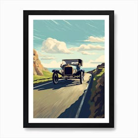 A Ford Model T In Causeway Coastal Route Illustration 4 Art Print