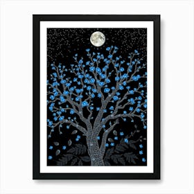 Moonlight Tree 3 Art Print