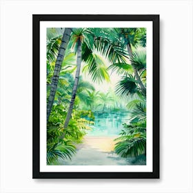 Watercolor Tropical Background Art Print