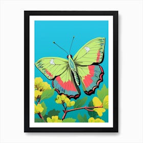 Pop Art Green Hairstreak Butterfly 1 Art Print