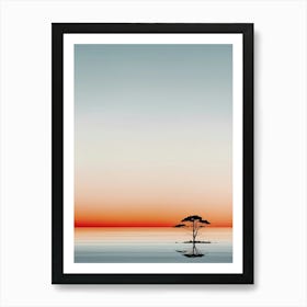 Sunset Lone Tree Art Print