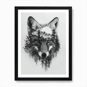Wolf In The Forest 3 Art Print