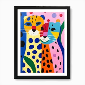 Colourful Kids Animal Art Jaguar 2 Art Print