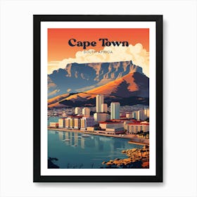 Cape Town South Africa Port Modern Travel Illustration Art Print
