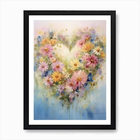 Wildflowers In Heart Formation 1 Art Print