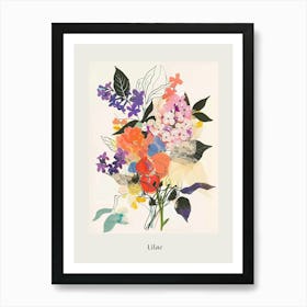 Lilac 3 Collage Flower Bouquet Poster Art Print