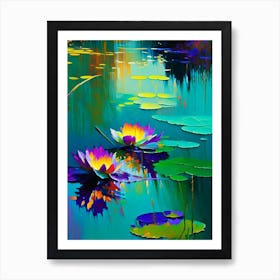 Water Lilies Waterscape Bright Abstract 2 Art Print