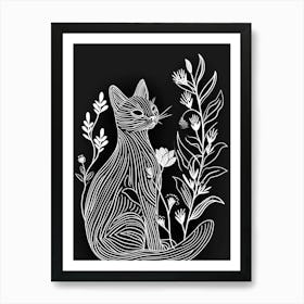 Chausie Cat Minimalist Illustration 2 Art Print