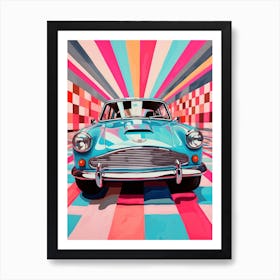 Retro Classic Car Pop Art Inspired Geometric Art Print