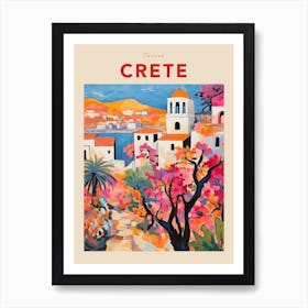 Crete Greece 3 Fauvist Travel Poster Art Print