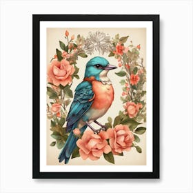 Bird In A Wreath 8 Art Print