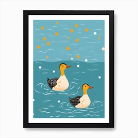 Ducks In The Water Art Print