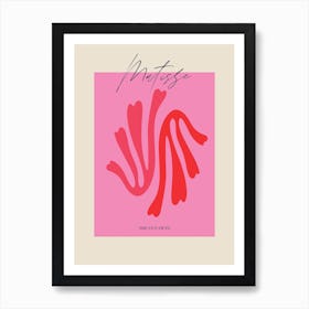 Pink Matisse Inspired Flower Art Print