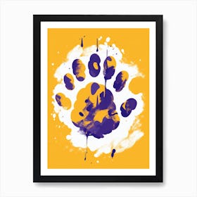 Lsu Tigers Paw Print Art Print