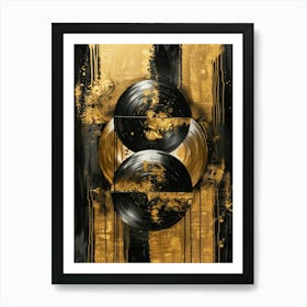 Gold And Black 68 Art Print