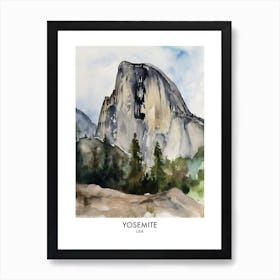 Yosemite 2 Watercolour Travel Poster Art Print