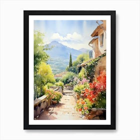 Giardino Botanico Alpino Di Pietra Corva Italy Watercolour Art Print